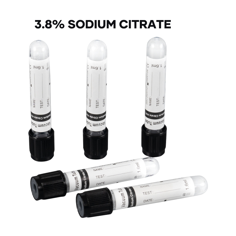 Black Cap 3.8% Sodium Citrate Blood Collection Tube Glass For ESR Detection Single Use
