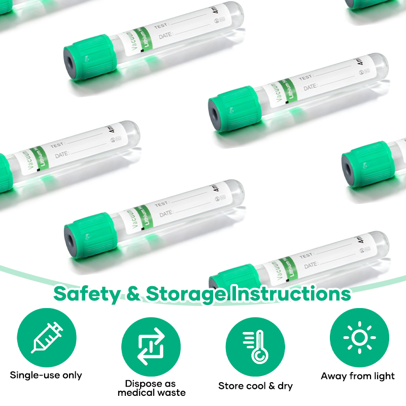 Green Cap Heparin Anticoagulant Tube PET Or Glass Material For Plasma Biochemistry