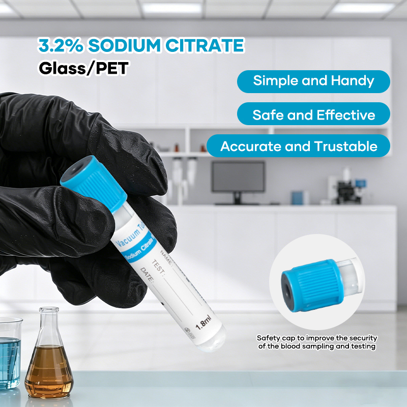 Plastic Or Glass 3.2% Sodium Citrate Vacuum Tube 1:9 Ratio For Coagulation Analysis