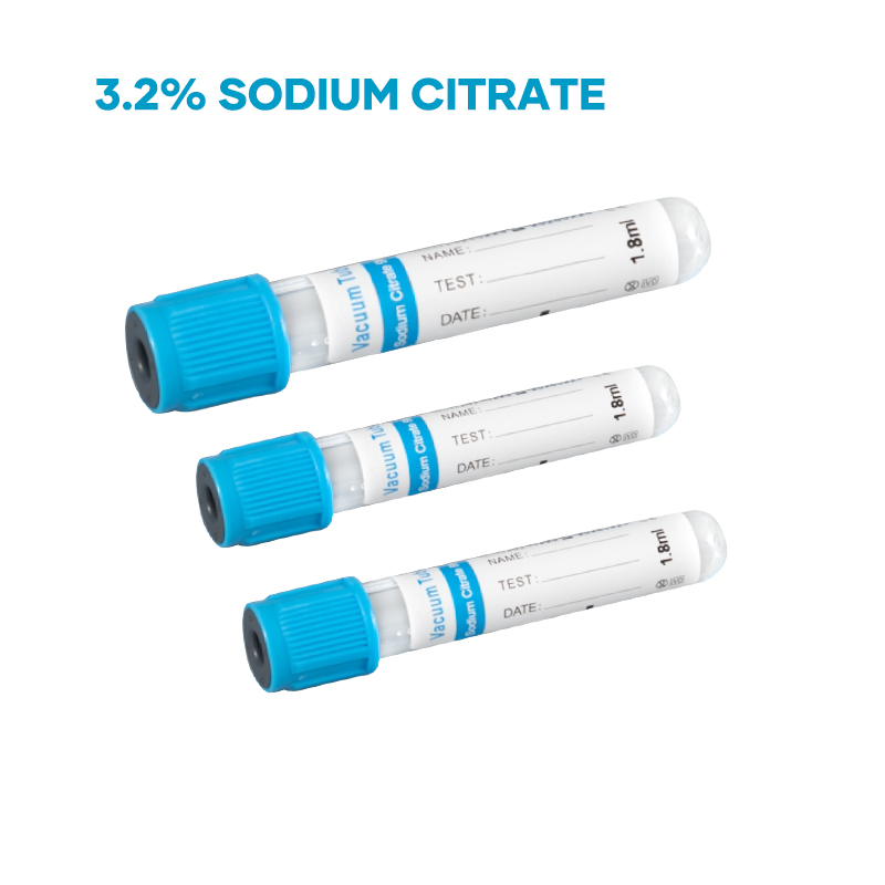 Plastic Or Glass 3.2% Sodium Citrate Vacuum Tube 1:9 Ratio For Coagulation Analysis
