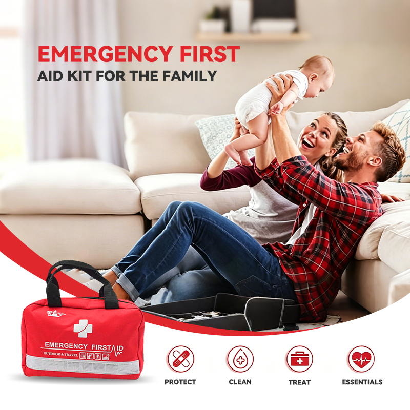First Aid Kit OP207 24pcs CE and FDA Certified Emergency Medical Kit for Travel, Car, Home, and Outdoor Safety