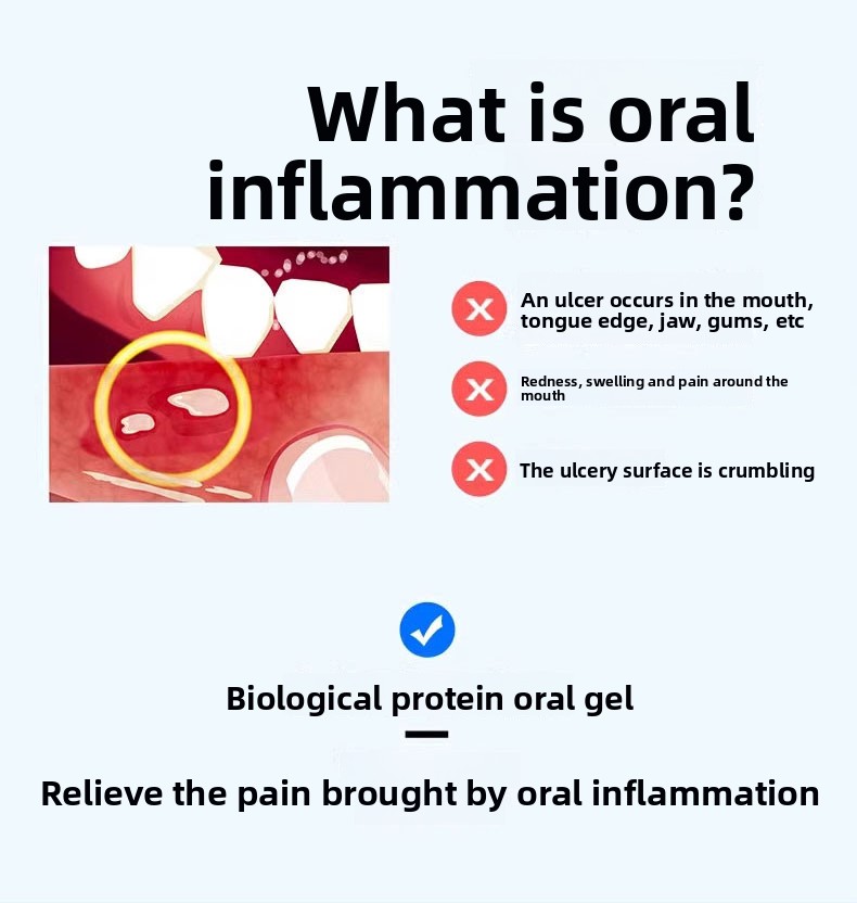 Bioprotein oral gel, applicable to: oral ulcers/inflammation, bleeding gums, relief of surgical wound pain, safe medical grade!
