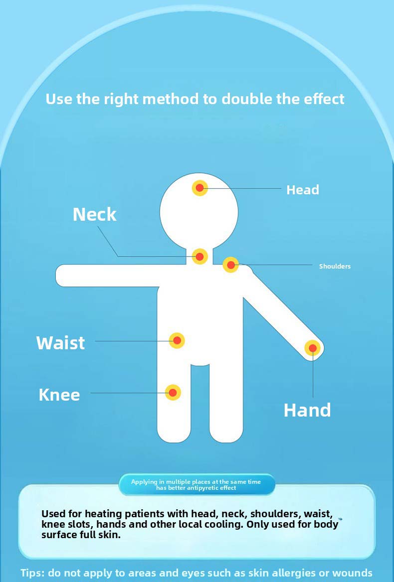 Portable medical antipyretic gel, no additives, no irritation, long-lasting fever reduction. Comfortable and skin-friendly, easy to use.