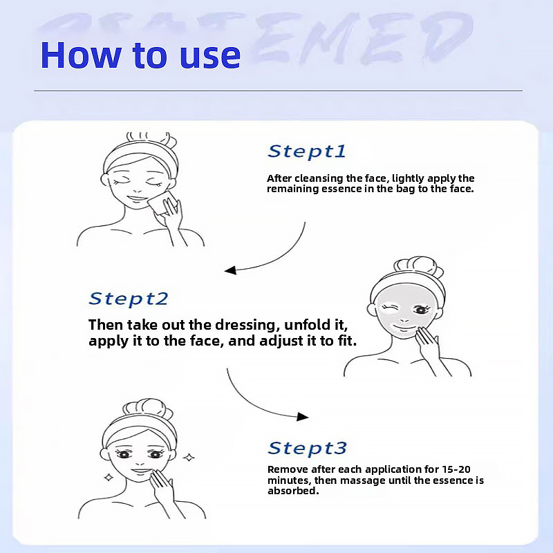 Facial chitosan wound dressing. Hydrating and moisturizing mask to prevent skin aging