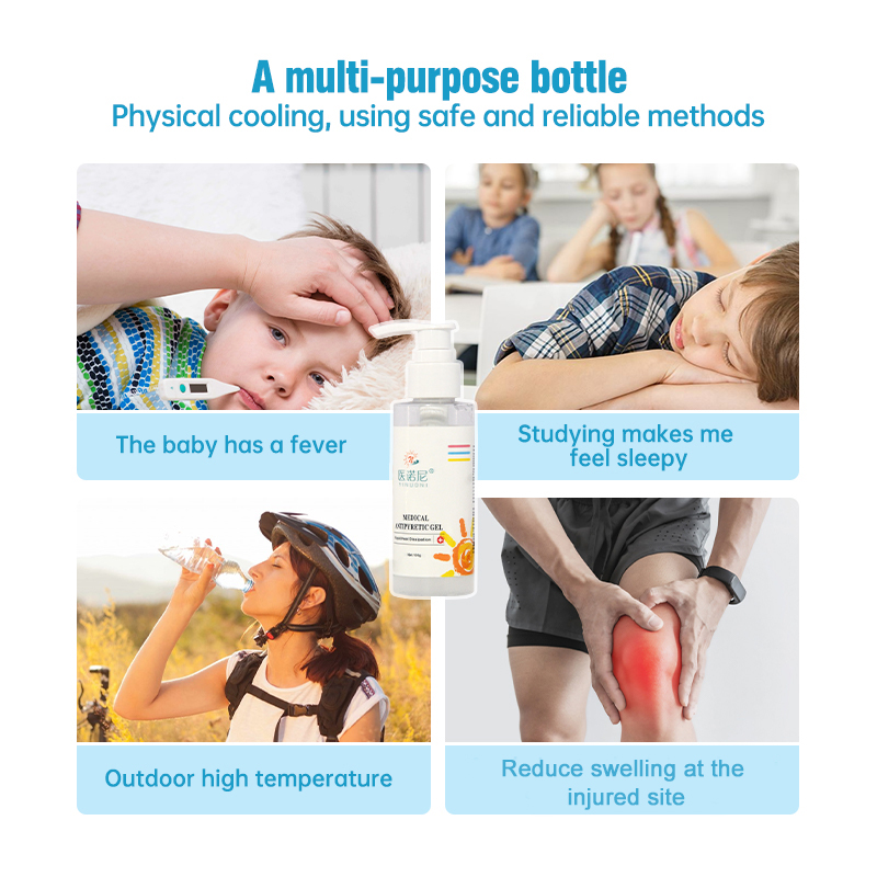 Portable medical antipyretic gel, no additives, no irritation, long-lasting fever reduction. Comfortable and skin-friendly, easy to use.