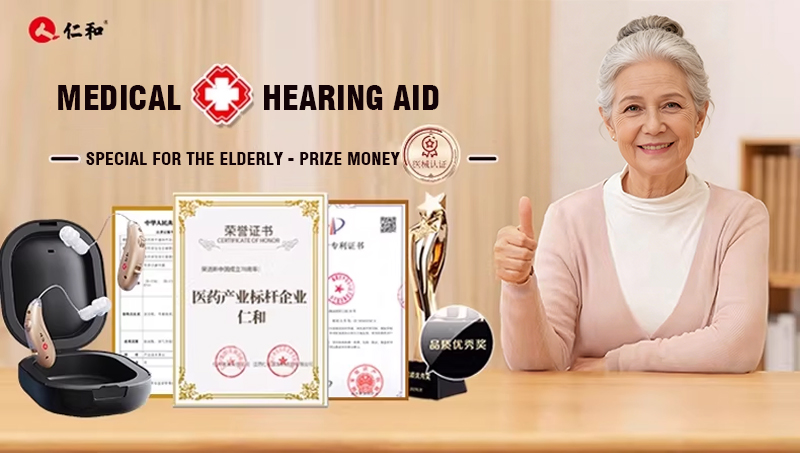 REN HE Medical Behind-the-Ear Hearing Aids. High-quality, genuine, invisible noise-canceling hearing aids designed specifically for elderly people with hearing loss. (✈️Free shipping)