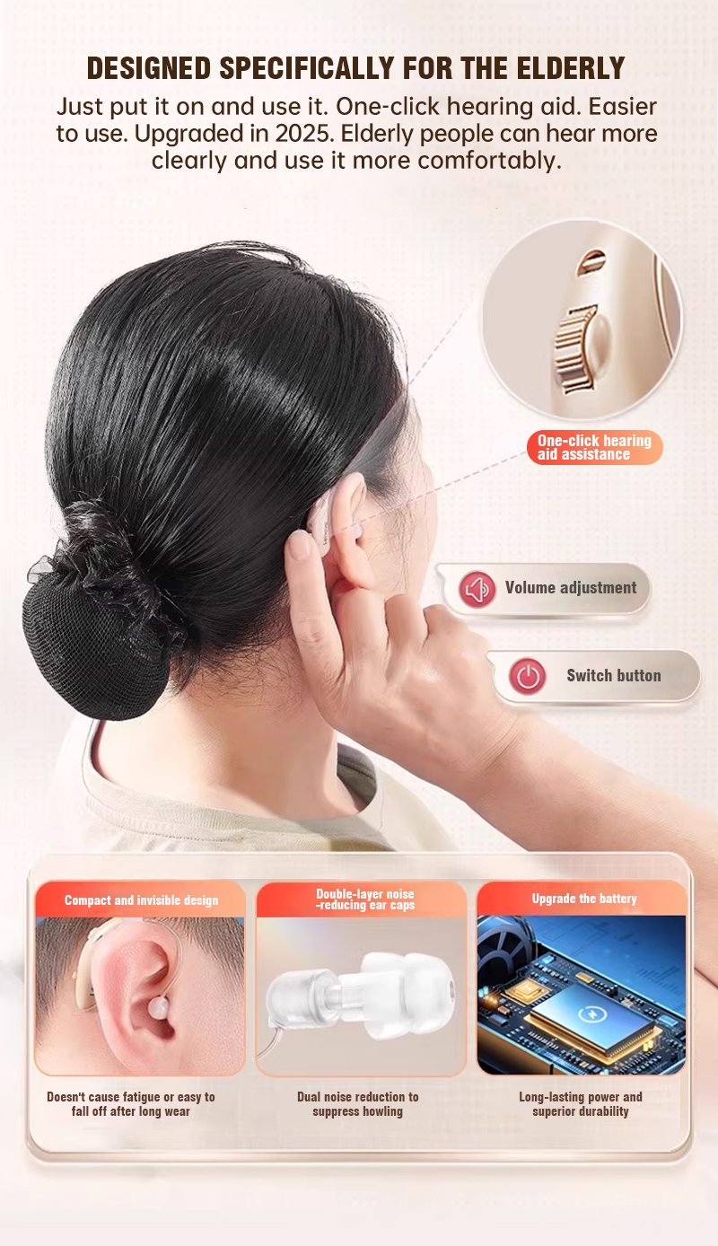 REN HE Medical Behind-the-Ear Hearing Aids. High-quality, genuine, invisible noise-canceling hearing aids designed specifically for elderly people with hearing loss. (✈️Free shipping)