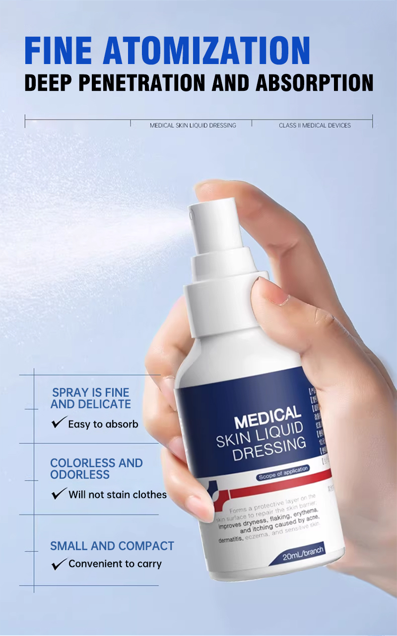 Renhe Medical Eczema Spray. Treats dermatitis, skin erythema, itching, peeling, and acne.