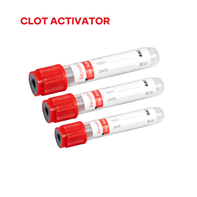 PET Plastic Or Glass Red Top Clot Activator Tube 13x75mm For Rapid Serum Testing