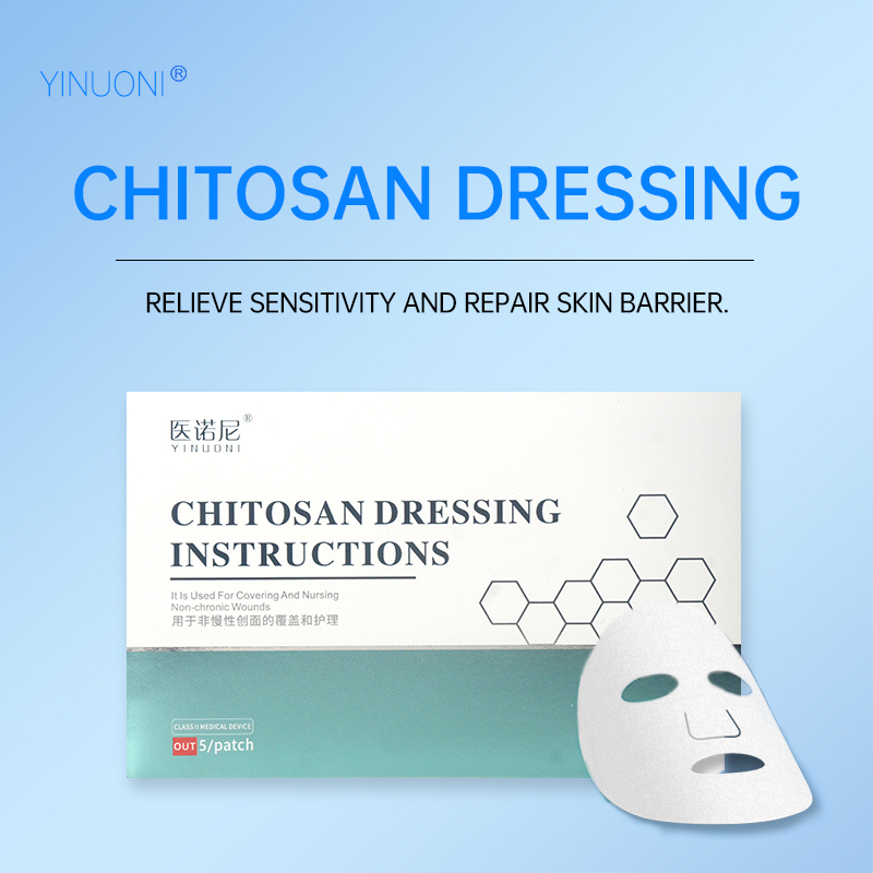 Facial chitosan wound dressing. Hydrating and moisturizing mask to prevent skin aging (5 pieces/box)