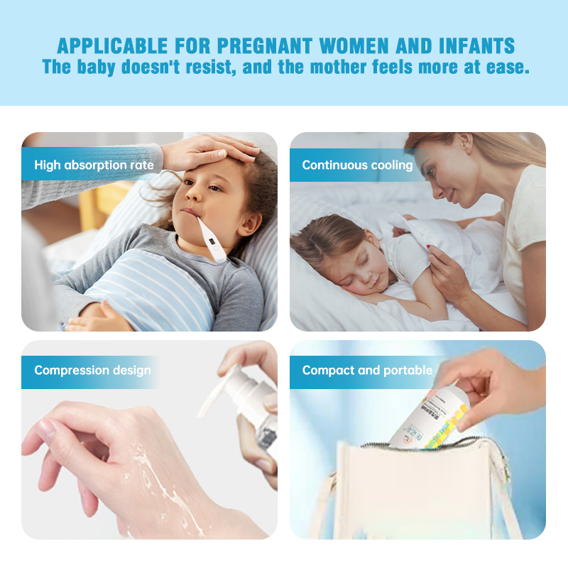 Portable medical antipyretic gel, no additives, no irritation, long-lasting fever reduction. Comfortable and skin-friendly, easy to use.