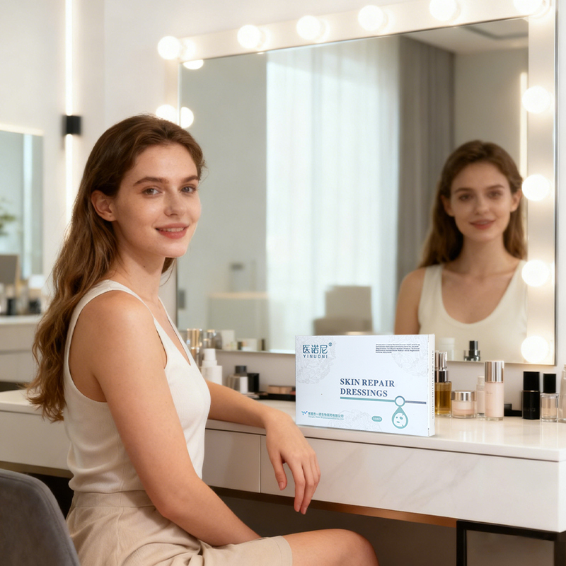 Sterile medical skin care dressings for abrasions/tears, postoperative wound healing and repair (5 dressings/box)