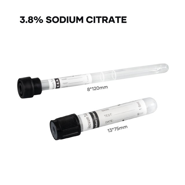 3.8% Sodium Citrate ESR Blood Collection Tubes - PET/Glass
