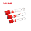 Red Cap Plain Blood Collection Tube No Additive Vacuum Tube PET Plastic or Glass