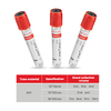 Red Cap Plain Blood Collection Tube No Additive Vacuum Tube PET Plastic or Glass