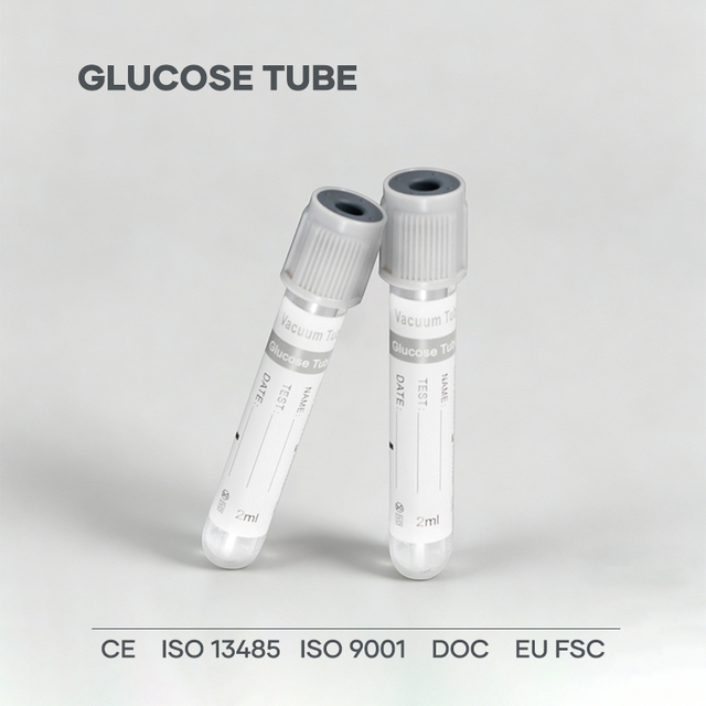 Grey Cap Sodium Fluoride Glucose Tube for Blood Glucose Test PET Plastic or Glass