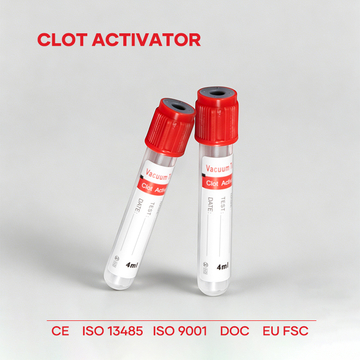 Red Cap Clot Activator Tube 13x75mm Clot Tube for Rapid Serum Testing Plastic or Glass